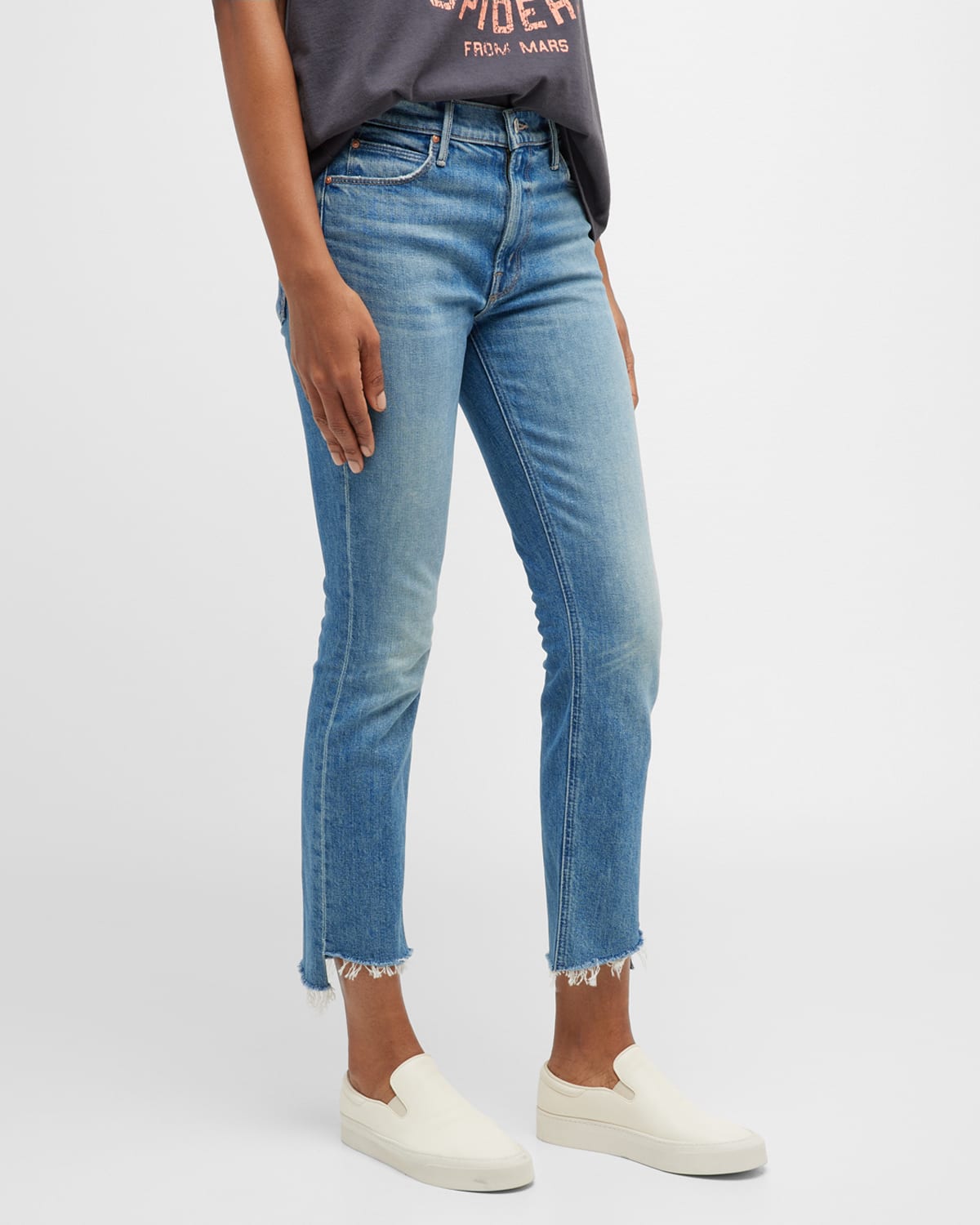 MOTHER The Mid Rise Dazzler Ankle Step Jeans