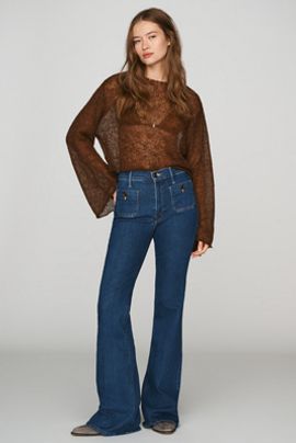MOTHER The Patch Pocket Doozy Mid-Rise Flare Jeans