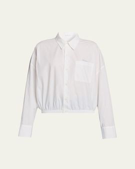 MOTHER The Scrunchie Frenchie Cropped Button-Front Shirt