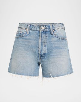 MOTHER The Skipper Short N & apos; Long Fray Denim Shorts