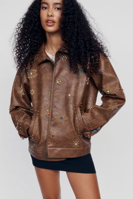 MOTHER The Zip It Faux-Leather Jacket