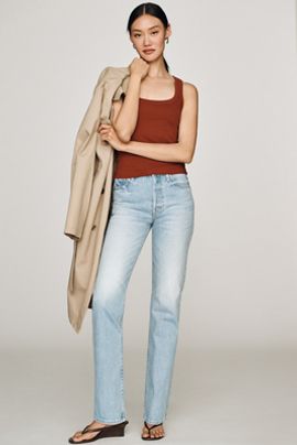 MOTHER Tomcat Skimp High-Rise Straight-Leg Jeans