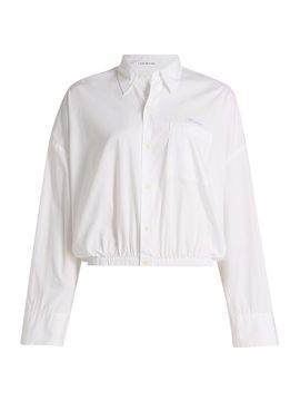 Mother Women's The Scrunchie Frenchie Bubble-Hem Cotton Shirt