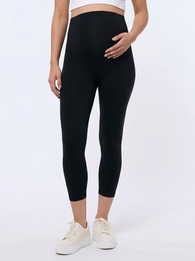 MOTHERHOOD MATERNITY MOTHERHOOD MATERNITY Essential Stretch Secret Fit Over the Belly Maternity Crop Leggings
