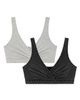 MOTHERHOOD MATERNITY MOTHERHOOD MATERNITY Motherhood Women's Maternity Cotton Wrap Front Nursing Sleep Bralette, 2-Pack - 4