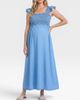 MOTHERHOOD MATERNITY MOTHERHOOD MATERNITY Sleeveless Ruffle Shoulder Smocked Maxi Dress - 1