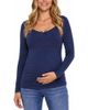 MOTHERHOOD MATERNITY MOTHERHOOD MATERNITY Sweetheart Side-Ruched Long Sleeve Tee - 1