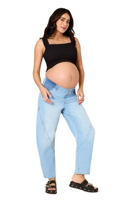 MOTHERHOOD MATERNITY MOTHERHOOD MATERNITY Under the Belly Barrel Leg Maternity Jeans