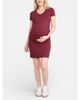 MOTHERHOOD MATERNITY MOTHERHOOD MATERNITY V-Neck Short Sleeve Side Ruched Bodycon Mini Dress - 1