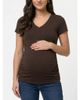 MOTHERHOOD MATERNITY MOTHERHOOD MATERNITY V-Neck Side-Ruched Maternity Short Sleeve Tee - 1