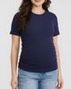 MOTHERHOOD MATERNITY MOTHERHOOD MATERNITY Women's Crew Neck Side-Ruched Maternity Short Sleeve Top - 1