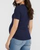 MOTHERHOOD MATERNITY MOTHERHOOD MATERNITY Women's Crew Neck Side-Ruched Maternity Short Sleeve Top - 2