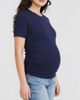 MOTHERHOOD MATERNITY MOTHERHOOD MATERNITY Women's Crew Neck Side-Ruched Maternity Short Sleeve Top - 3