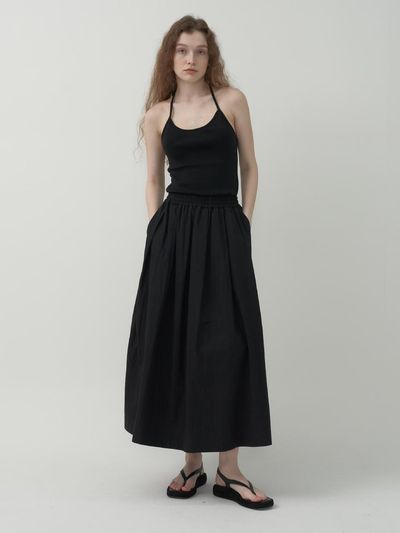 MOTT Flare Band Long Skirt - Black