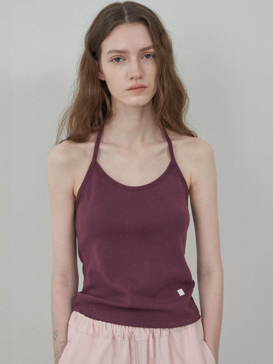 MOTT Halter Sleeveless Tank (Burgundy)