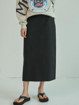 MOTT New Basic Slit Skirt - Black