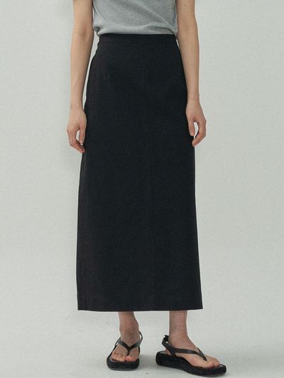 MOTT Relaxed Cotton Slit Skirt [Black]