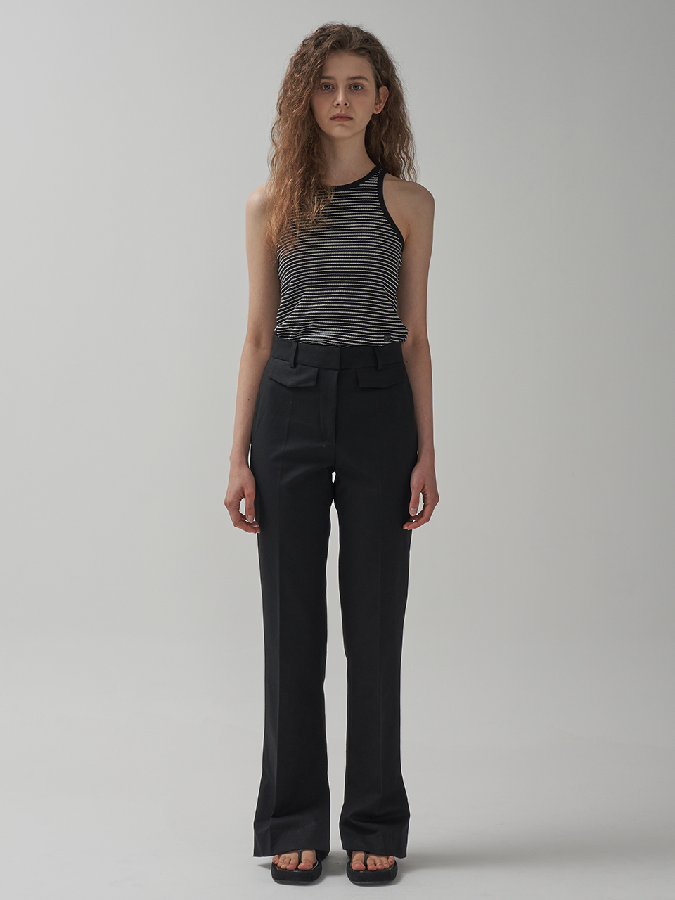 MOTT Slit Cotton Pants_Black