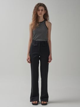 MOTT Slit Cotton Pants_Black
