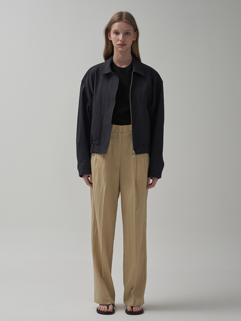 MOTT Summer Pintuck Wide Pants_Beige