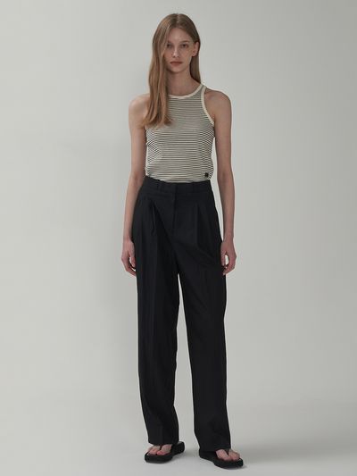 MOTT Summer Pintuck Wide Pants_Black