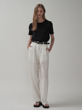 MOTT Summer Pintuck Wide Pants_White