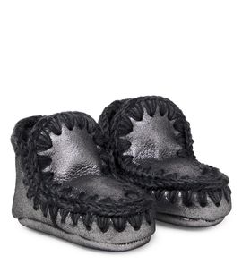 Mou Kids Mou Kids Baby shearling-lined suede boots