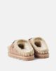 Mou Kids Mou Kids Embroidered shearling-lined suede slippers - 2