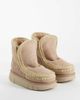 MOU Mou 18 shearling lined platform Bounce suede boots in taupe-Brown - 1