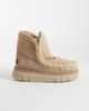 MOU Mou 18 shearling lined platform Bounce suede boots in taupe-Brown - 2