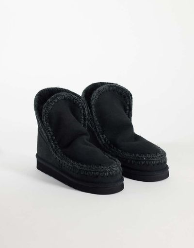 MOU Mou 18 shearling lined suede boots in black