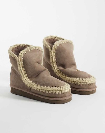 MOU Mou 18 shearling lined suede boots in elephant gray