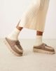 MOU Mou bounce logo letter suede clogs in elephant gray - 1