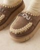 MOU Mou bounce logo letter suede clogs in elephant gray - 2