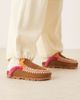 MOU Mou overstitched suede mules in cognac brown - 3