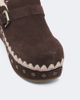 Mou Mou Shearling-lined suede clogs - 6