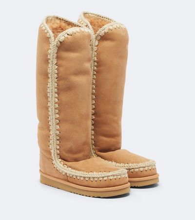 Mou Mou Shearling-lined suede knee-high boots