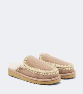 Mou Mou Shearling-lined suede mules