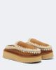 Mou Mou Shearling-lined suede platform clogs - 1