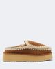 Mou Mou Shearling-lined suede platform clogs - 5