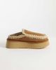 MOU Mou shearling lined platform suede clogs in cognac-Brown - 1