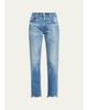 MOUSSY VINTAGE Frayed-Hem Slim Straight-Leg Jeans - 1