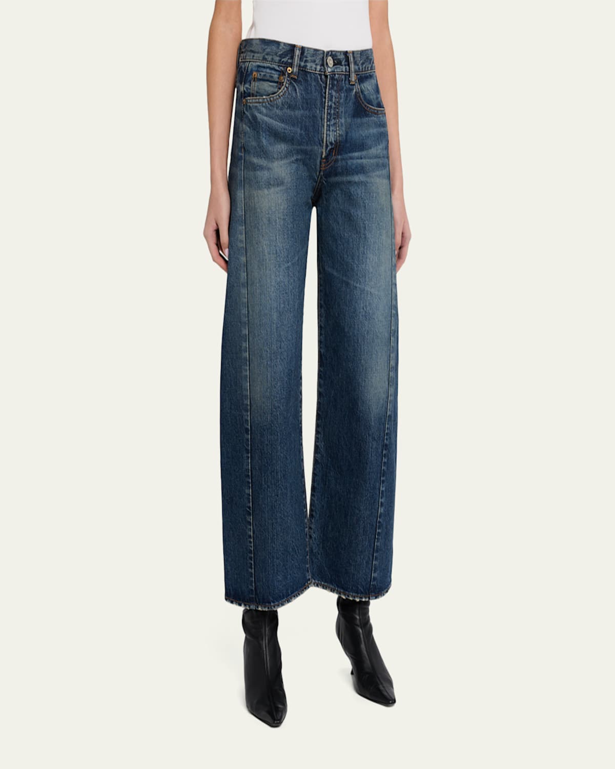 MOUSSY VINTAGE - Harlem Mid-Rise Wide Barrel Jeans