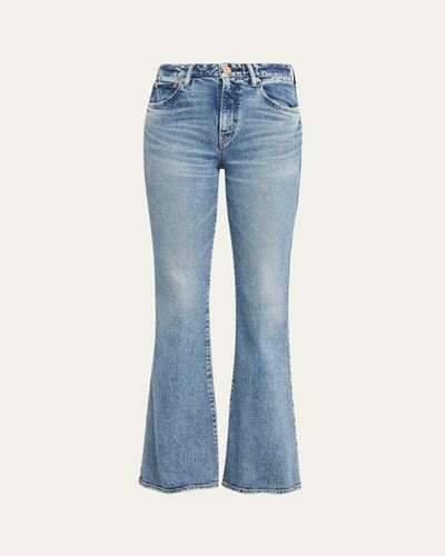 MOUSSY VINTAGE Washed Denim Mid-Rise Flared Jeans