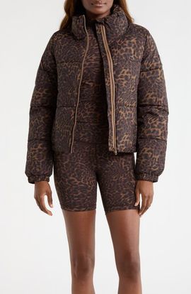 MPG MPG Water Resistant Leopard Print Puffer Jacket