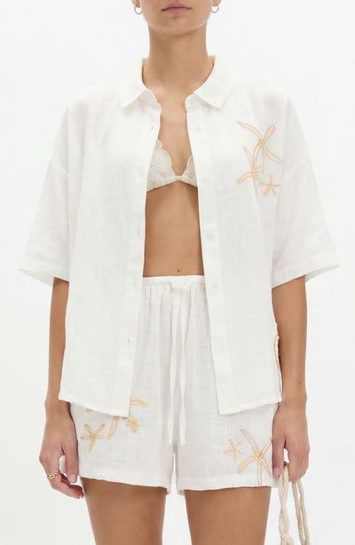 M&S M&S Embroidered Beach Button-Up Shirt