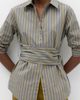M&S M&S Stripe Tie Waist Button-Up Shirt - 4