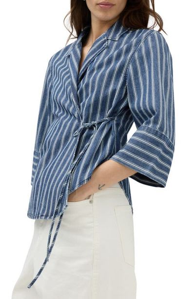 M&S M&S Stripe Wrap Denim Shirt