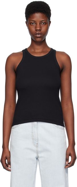 MSGM MSGM Black Embroidered Tank Top