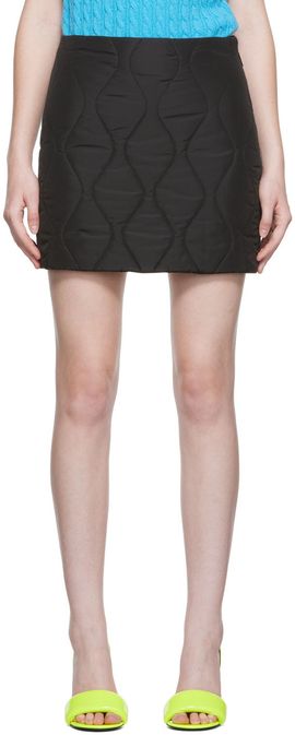 MSGM MSGM Black Quilted Miniskirt